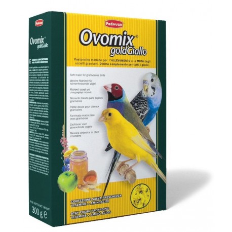 OVOMIX GOLD GIALLO | ALIMENTO COMPLEMENTAR P/AVES GRANÍVORAS - 300GR